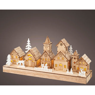 LED-Landschaft aus Sperrholz, innen stabil, L. 8 cm x B. 30 cm x H. 13,5 cm