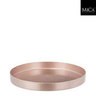 Edelman Mila Dekorationstablett aus recyceltem Kunststoff Champagner H3xT27cm | 3 Stück