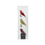 Vogelglas glänzend, glitzernde weiße Federschwanzmischung. 3cm x B.8cm x H.3,5cm | 30 Stück