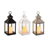 Kaemingk LED-Laterne, Kunststoff, quadratisch, Feuer, Flammeneffekt, für den Innenbereich, 3 Farben, sortiert 11 cm x B 11 cm x H 22,5 cm | 2 Stk