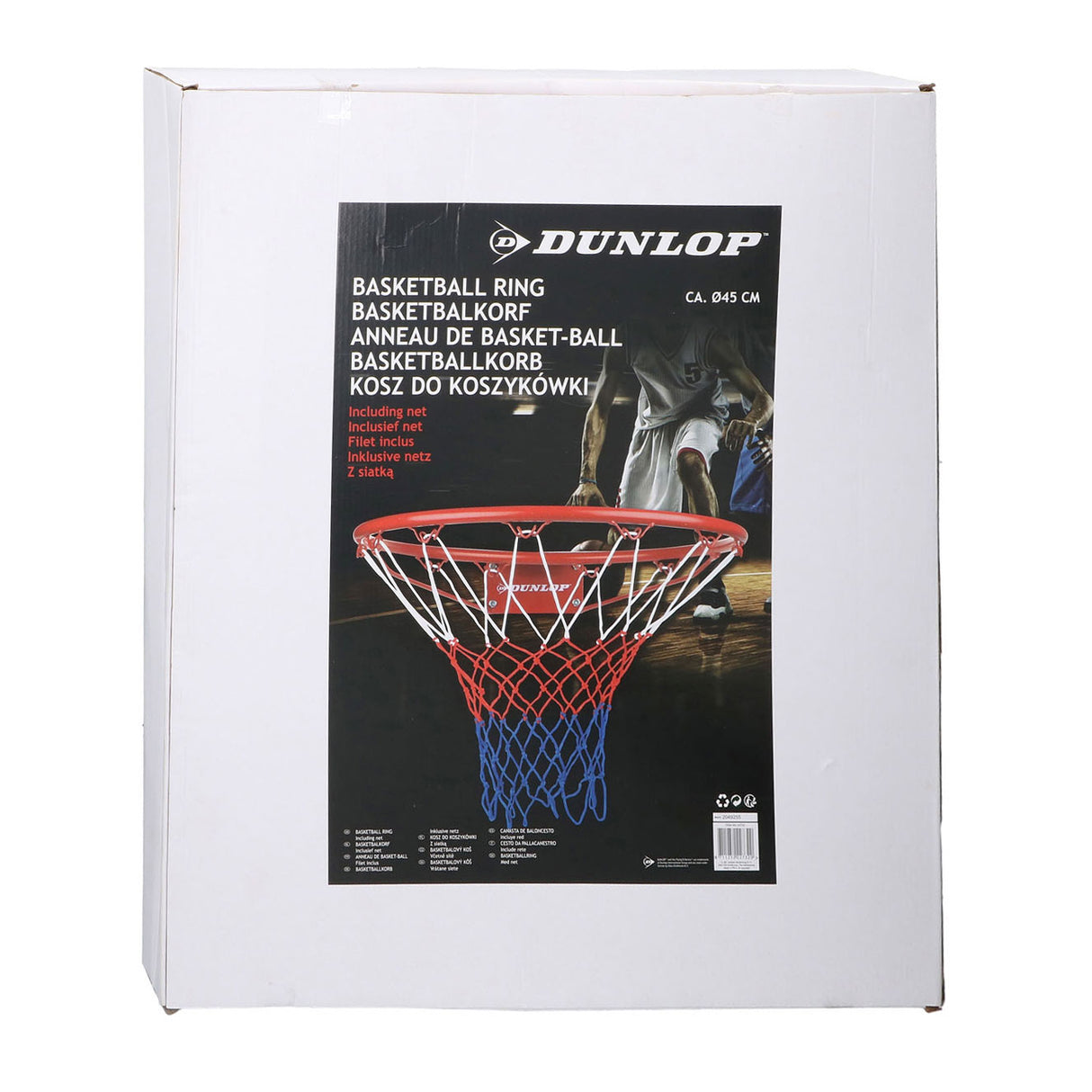 Dunlop Basketballring – Metall – inklusive Netz und Montagematerial – ø Ring ca. 45 cm