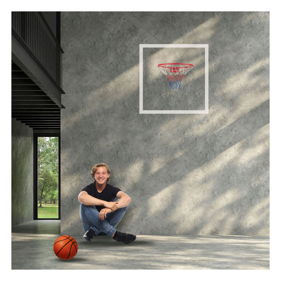 Dunlop basketballring med nett