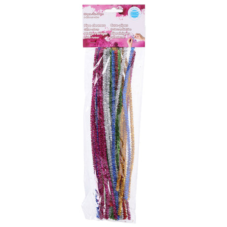 Edco Craft Line Chenilledraht 30 Stück – Pfeifenreiniger glitzernde Farben – Basteldraht biegbar – Hobby und kreativer Einsatz – 30 cm – 6 Farben