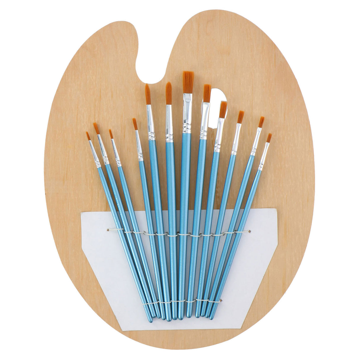 Kreative Kinder-Malpalette aus Holz mit 12 Pinseln