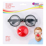 Edco Party Casa Clown-Brille mit Nase – Clown-Zubehör für Party – Anziehbrille Clown – Karneval – Schwarz und Rot