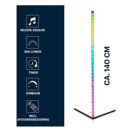 Grundig led-hoeklamp met afstandsbediening, 140cm