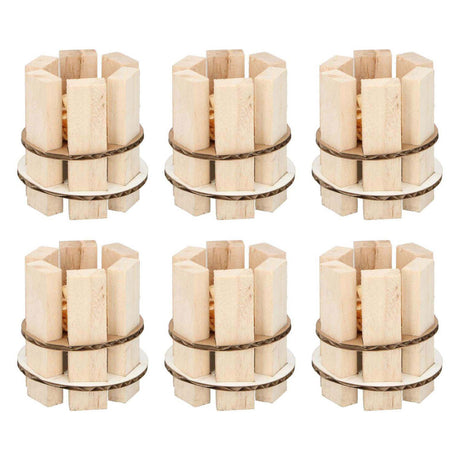 Feueranzünder aus Holz, 6er-Pack