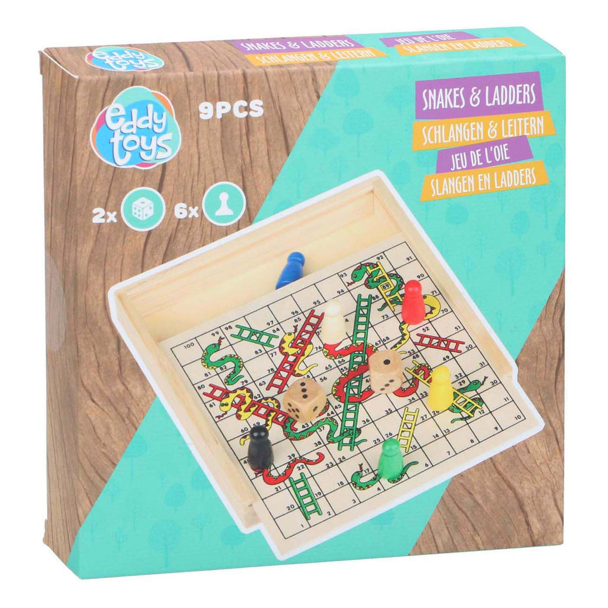 Eddy Toys Schlangen- und Leiternspiel aus Holz