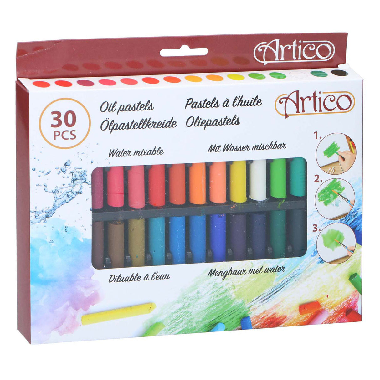 Oliepastels, set van 30 kleuren