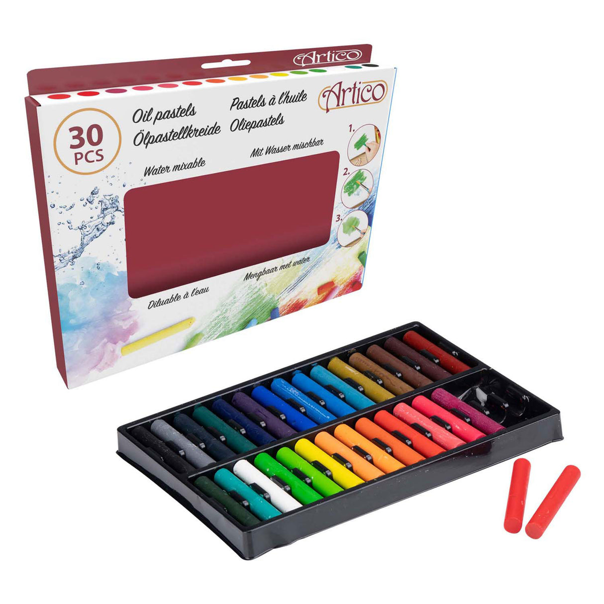 Ölpastelle, Set mit 30 Farben