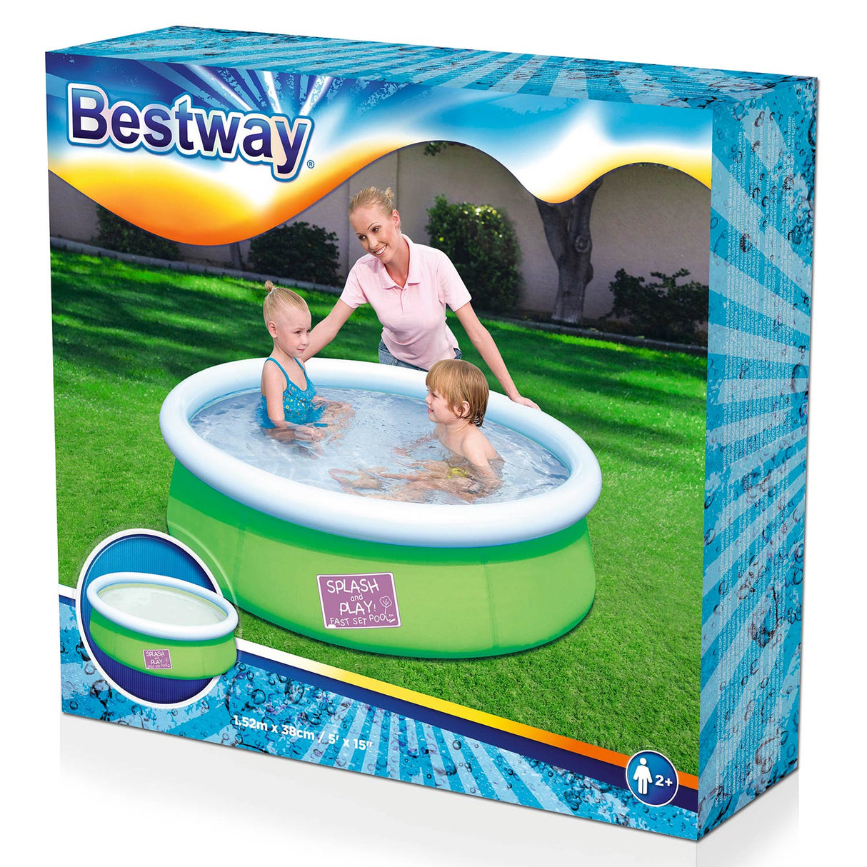 BESTWAY -Schwimmbad mit aufblasbarer Kante, 152 cm