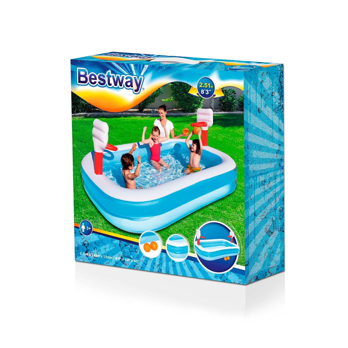 Bestway PlayCenter Swimming pool Basketball, 251x168x102cm