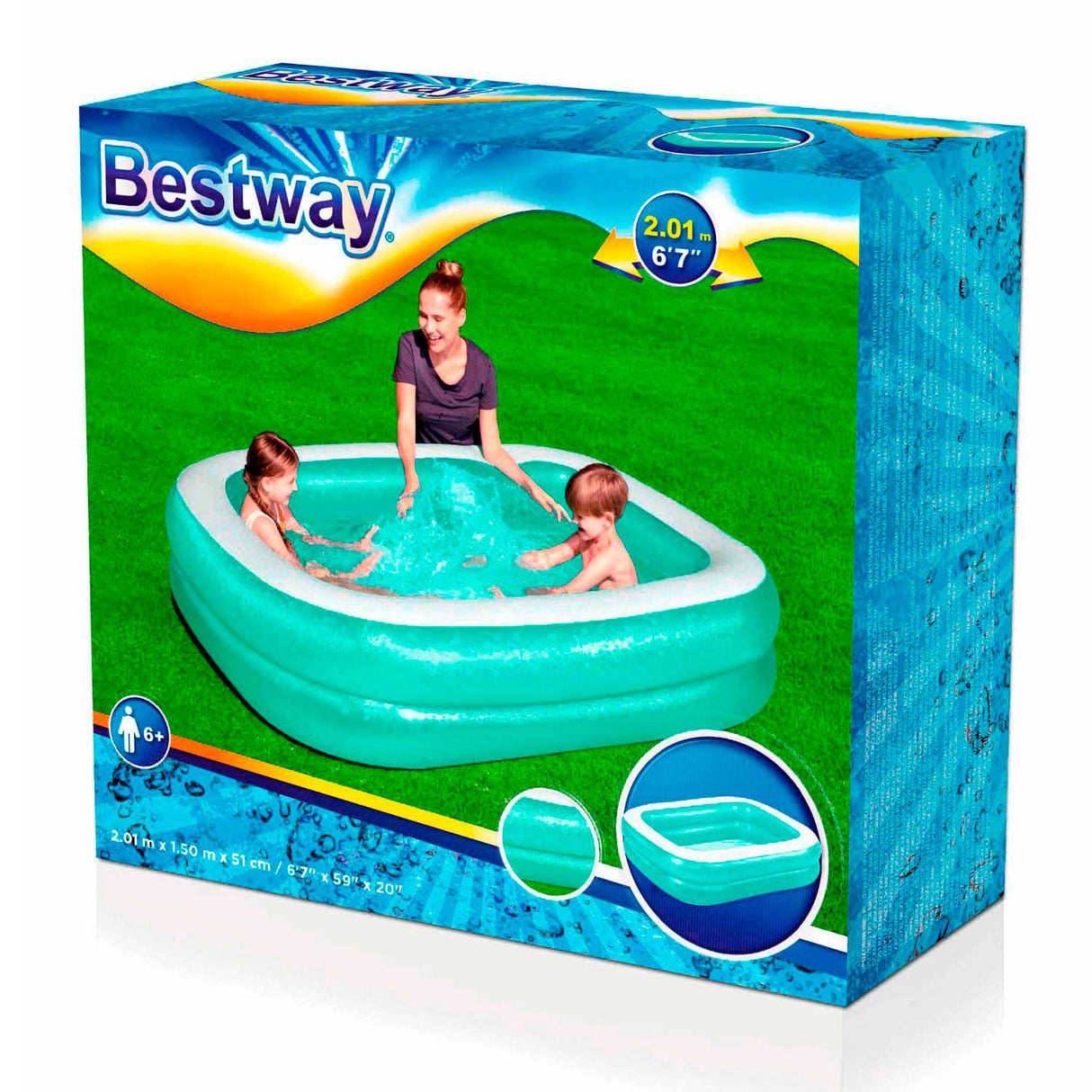 BESTWAY FAMMLIGE ZWEMBAD RITHOEK, 201CM