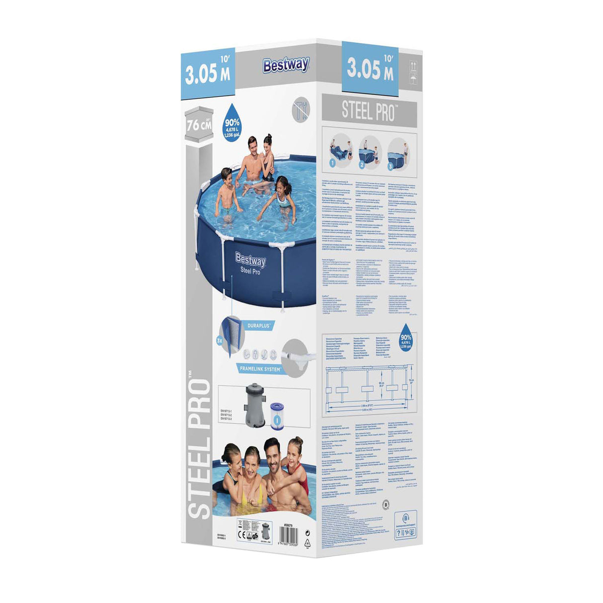 Bestway Schwimmbad Steel Pro Set rund, 305 cm