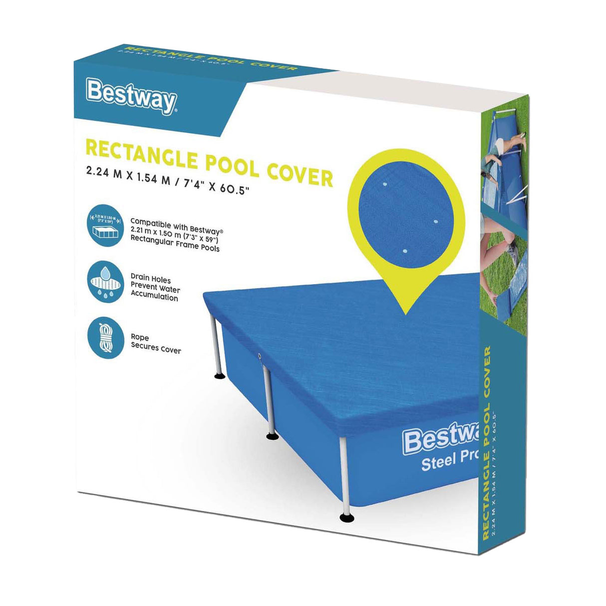 Bestway Cover Sail Steel Pro Rechteck, 221 cm