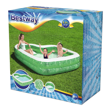 Bestway Familienpool rechteckiges tropisches Paradies mit Sitz, 231 cm
