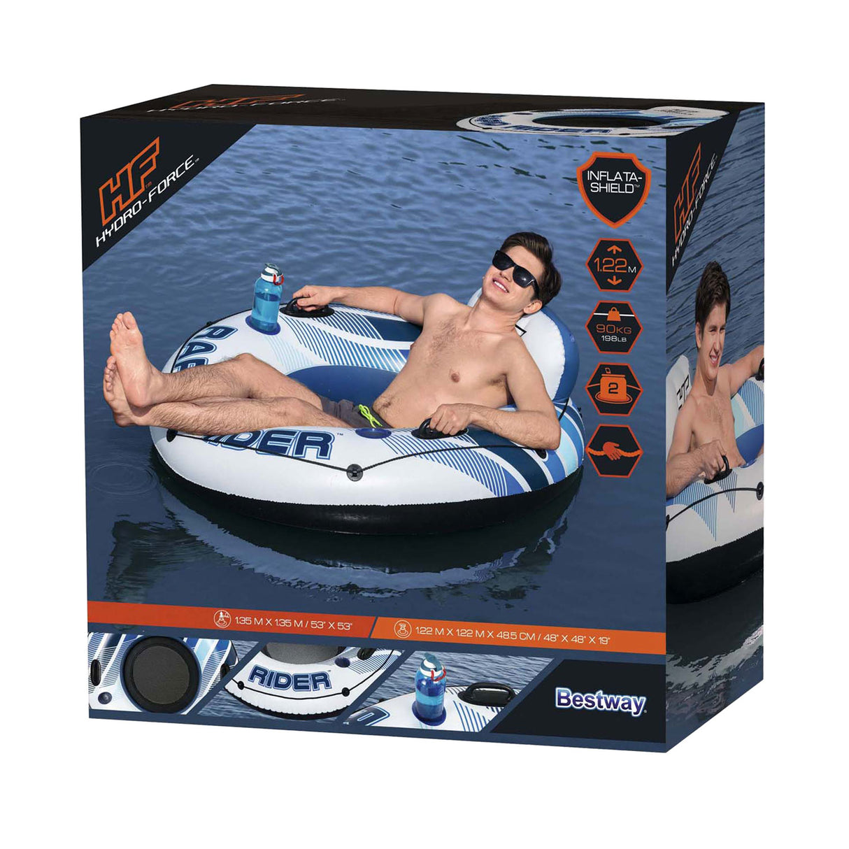 Bestway Hydro Force Rapid Rider Einrohr-Schwimmring, 122 cm