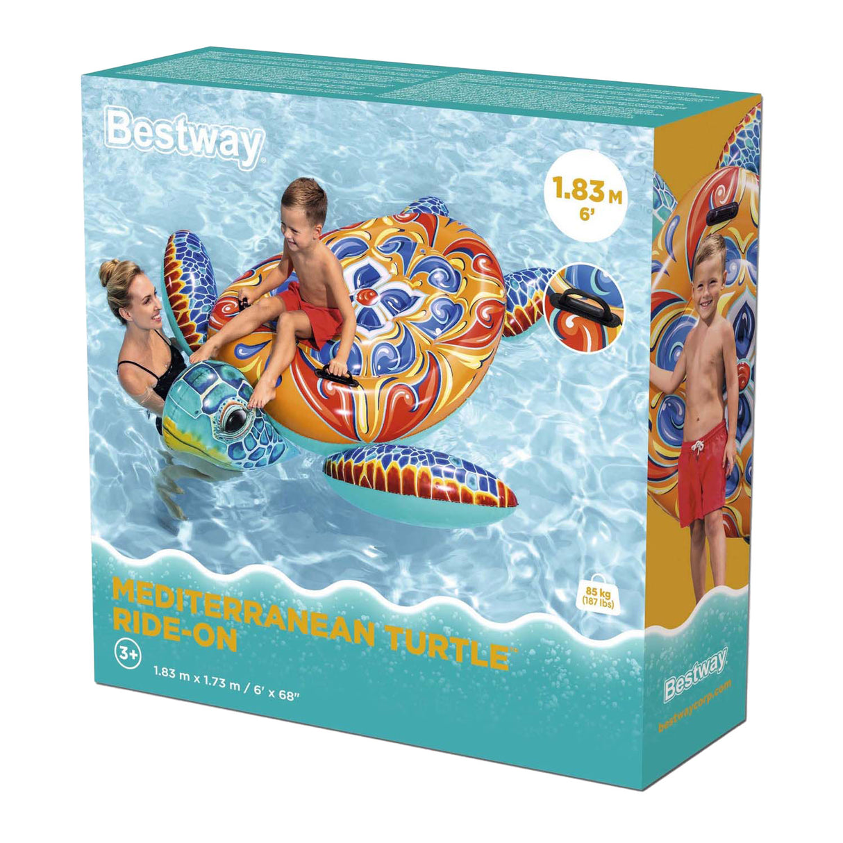 Bestway Rider Mittelmeer aufblasbare Schildkröte, 186 cm