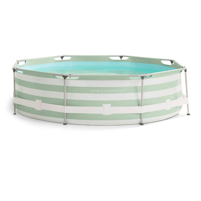 Swim Essentials Luxus-Schwimmbecken mit grünen Streifen, rund