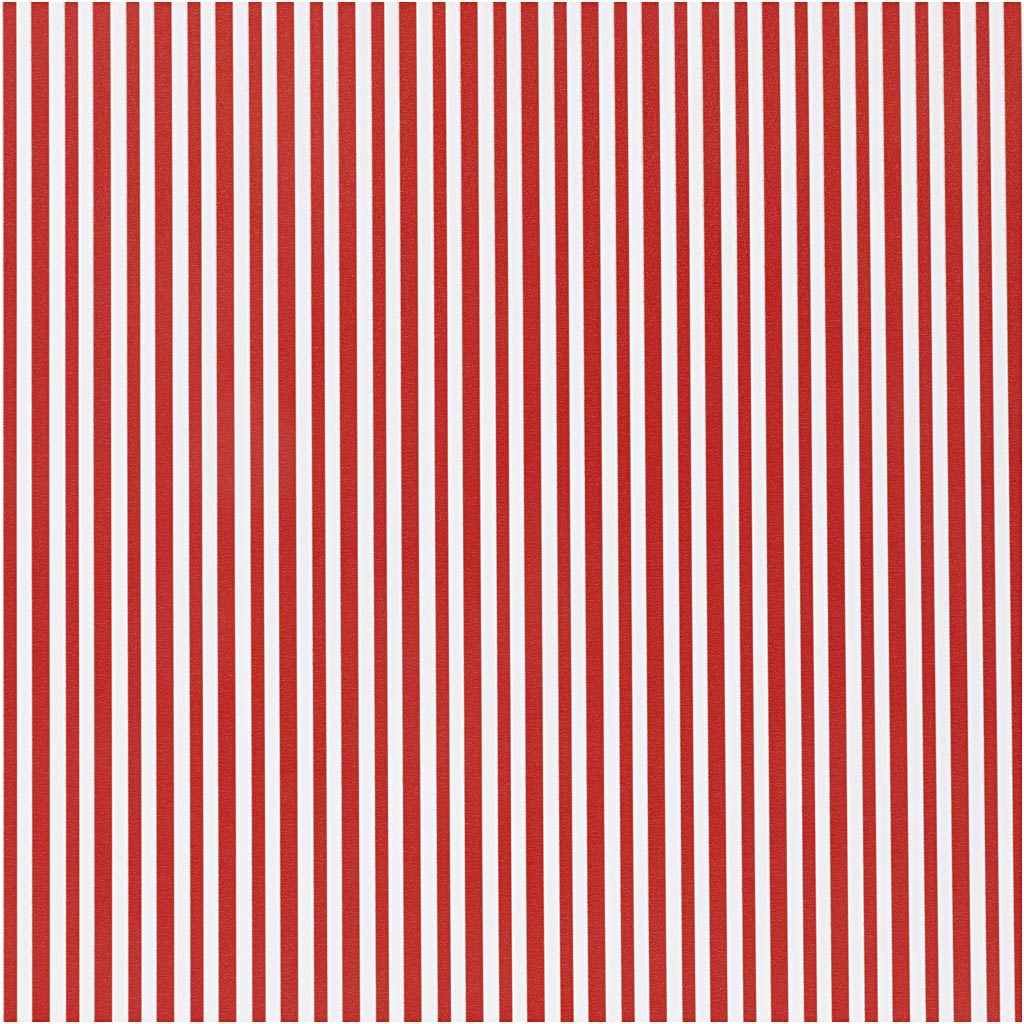 Creativ Company Geschenkpapier, Streifen, B: 50 cm, 80 gr, rot weiß, 5 m 1 Rolle