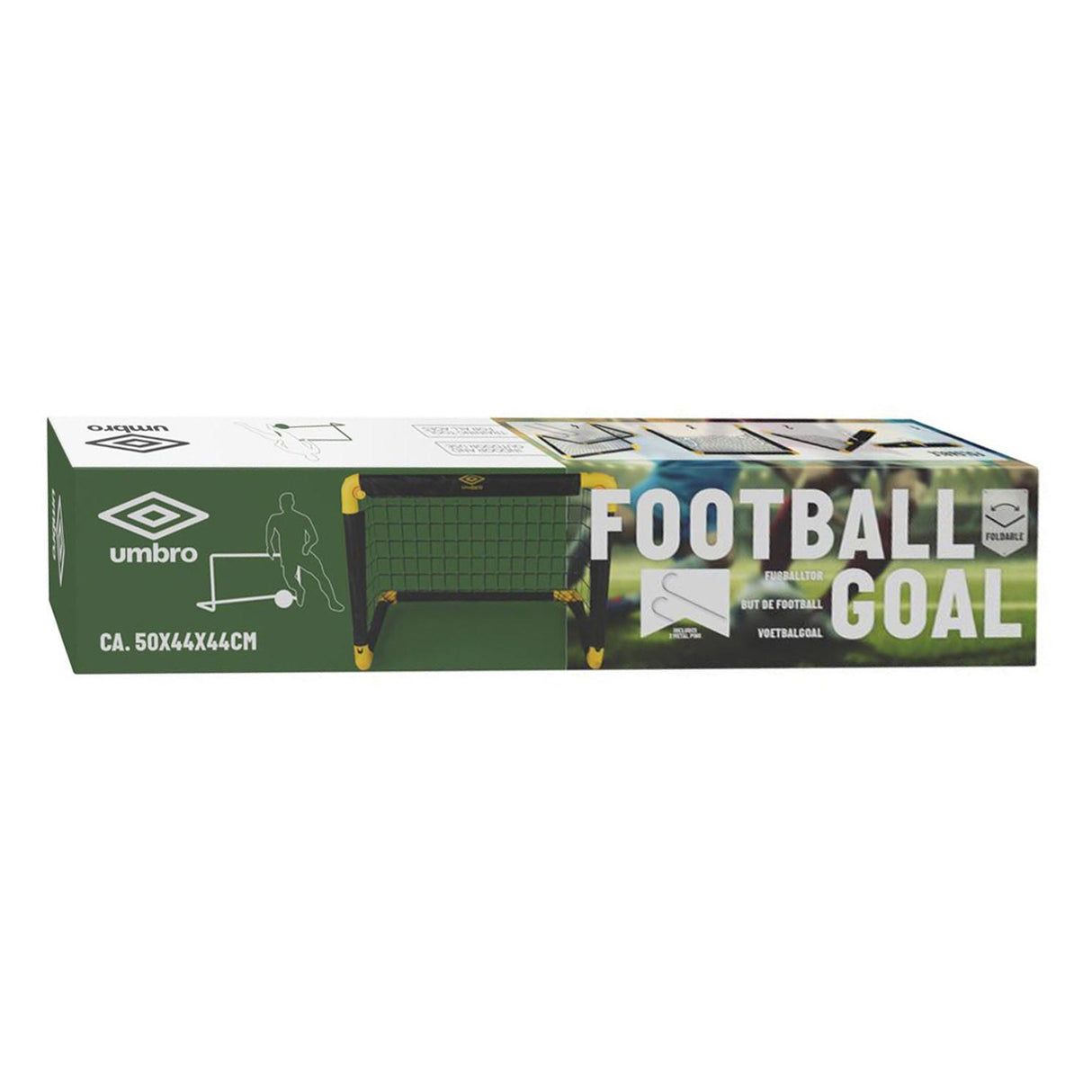 Umbro Fußballtor – Fußballtor 50 x 44 x 44 cm – faltbares Fußballtor – leicht zu verstauen – Fußball-Trainingstor für Kinder und Erwachsene – Kunststoff – Schwarz Gelb