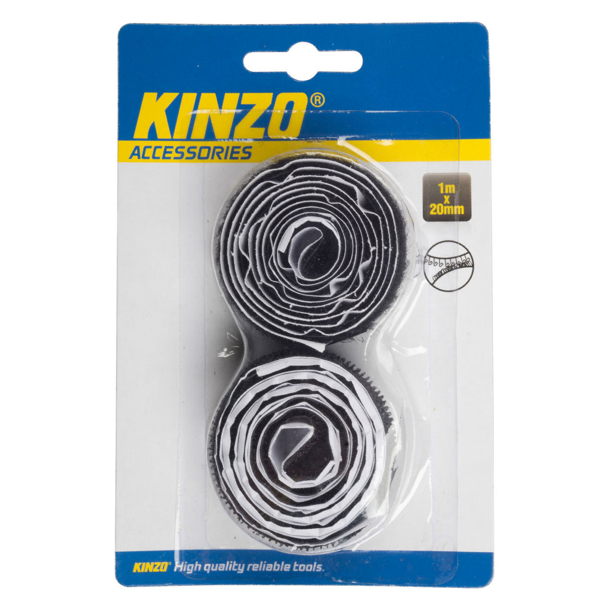 Kinzo klittenband zwart, 1m