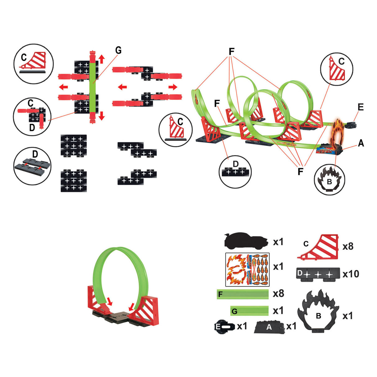 Race Track Looping med dragback 360 bil, 32dlg.