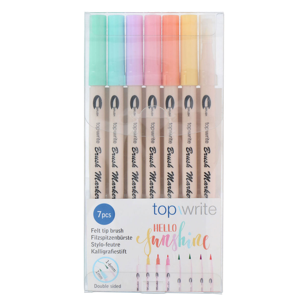 Filt -Tip Pens Brushpennen Double -sidosid, 7: e.