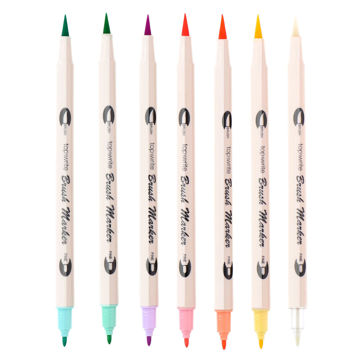 Filt -Tip Pens Brushpennen Double -sidosid, 7: e.