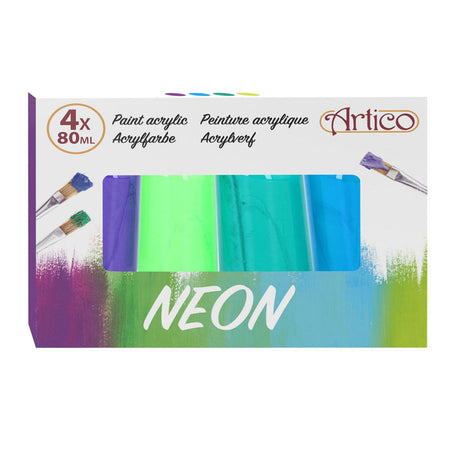 Acrylfarbe Neon, 4 Stk.