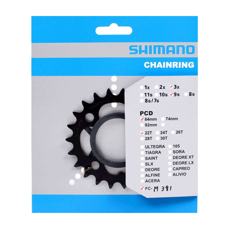 Shimano-Kette Top 22T FC-M391 Schwarz