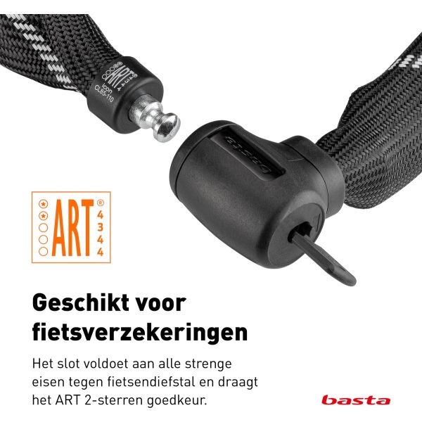 Axa Kettenschloss Basta cl 85-110 schwarz Art 2**