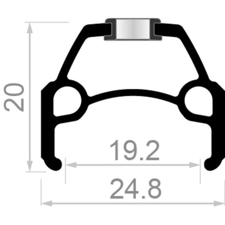 Rodi velg connect 622x19 36-gaats 14g frans ventiel - zwart disc