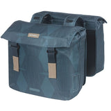 Basilikum-Eleganz Doppelfahrradbeutel, blau, recyceltes Haustier, Futtermittel, Wasserbehälterverschluss, Universal Bridge, 40-49l