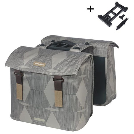 Basil Doppelte Fahrradtasche Elegance Mik 40 – 49 Liter – Chateau Taupe