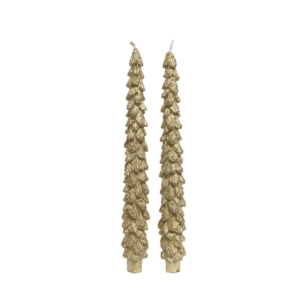 Decoris dinerkaars kerstboom set van 2 stuks goud ã˜2,1xh25cm