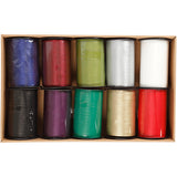 Creativ Company Geschenkband, B: 10 mm, verschiedene Farben, 10x250 m 1 Karton