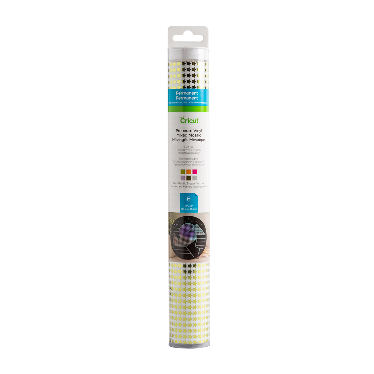 Cricut • Permanentes Premium-Vinylmosaik mit metallischen Formen im Format 30,5 x 122 cm