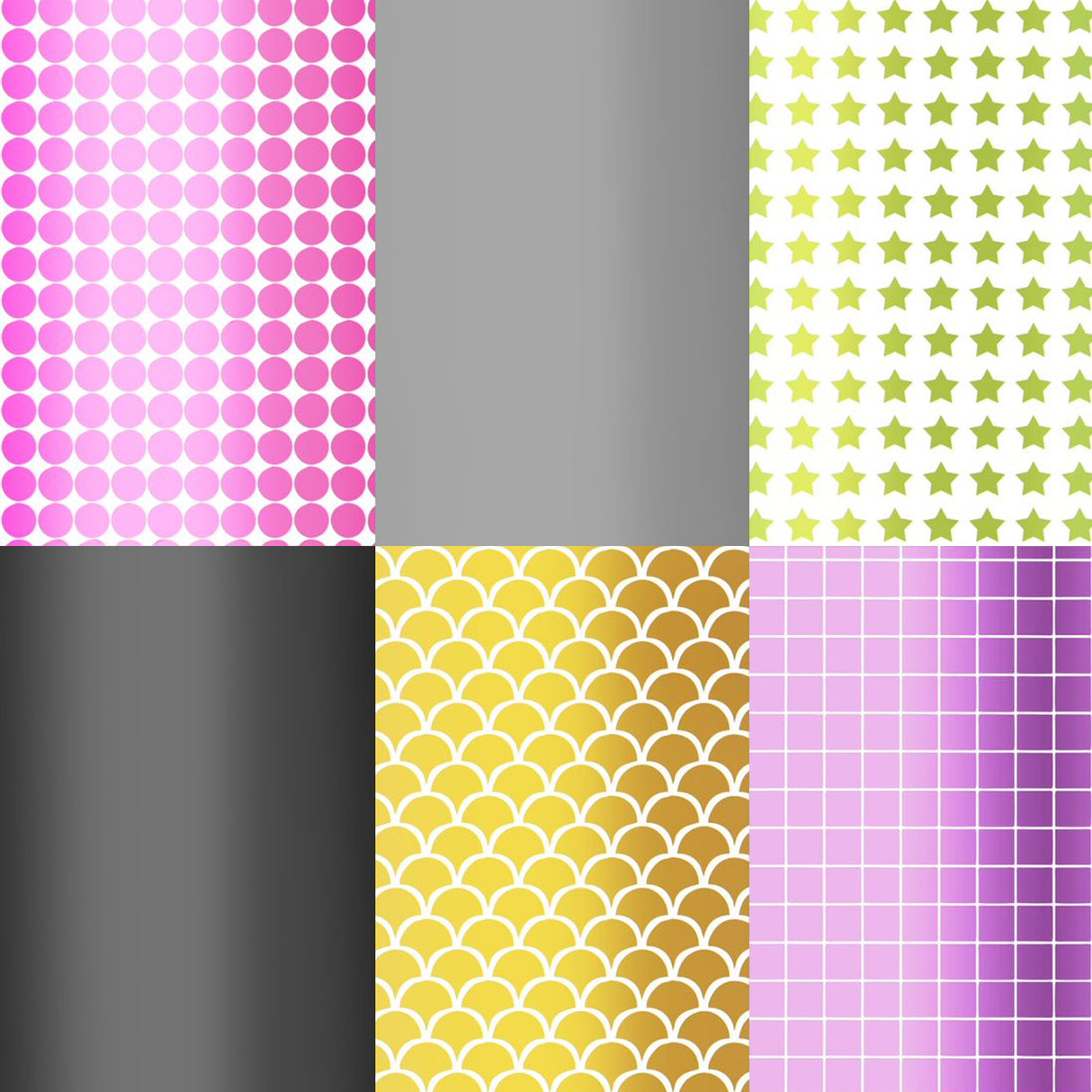 Cricut • Permanentes Premium-Vinylmosaik mit metallischen Formen im Format 30,5 x 122 cm