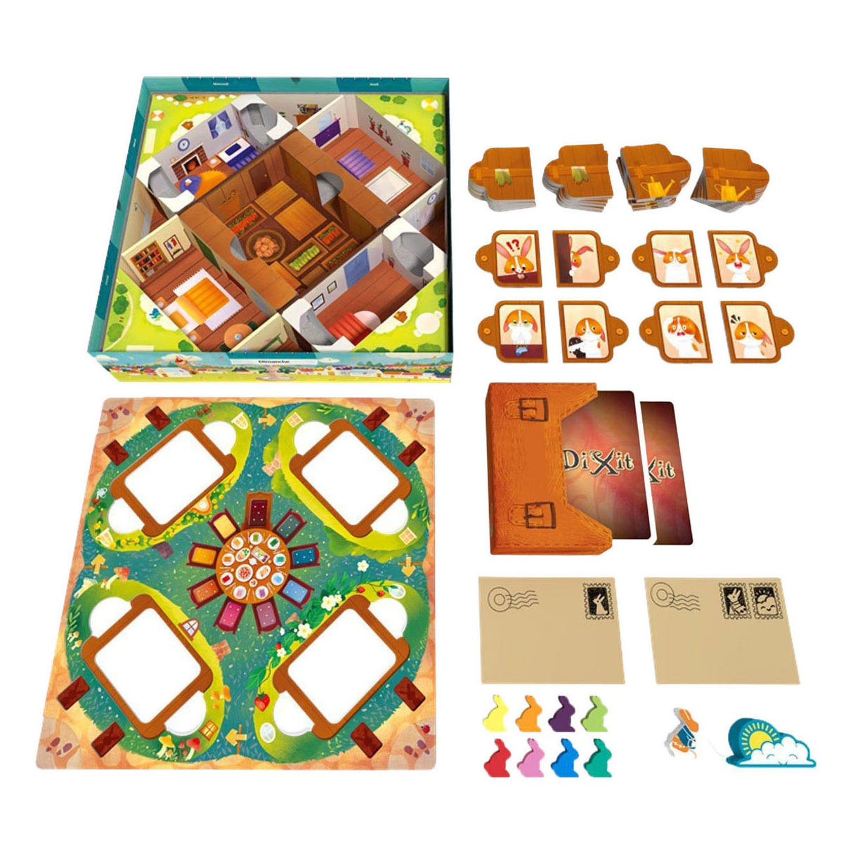Asmodee Brettspiel Dixit Kids, kooperatives Brettspiel für Kinder.