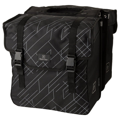 Fastrider dex dubbele fietstas - 36 liter - zwart grijs - gerecyceld en waterafstotend polyester
