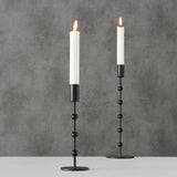 Boltze Home Kerzenständer Metall schwarz 2 Stk. h20-30cm
