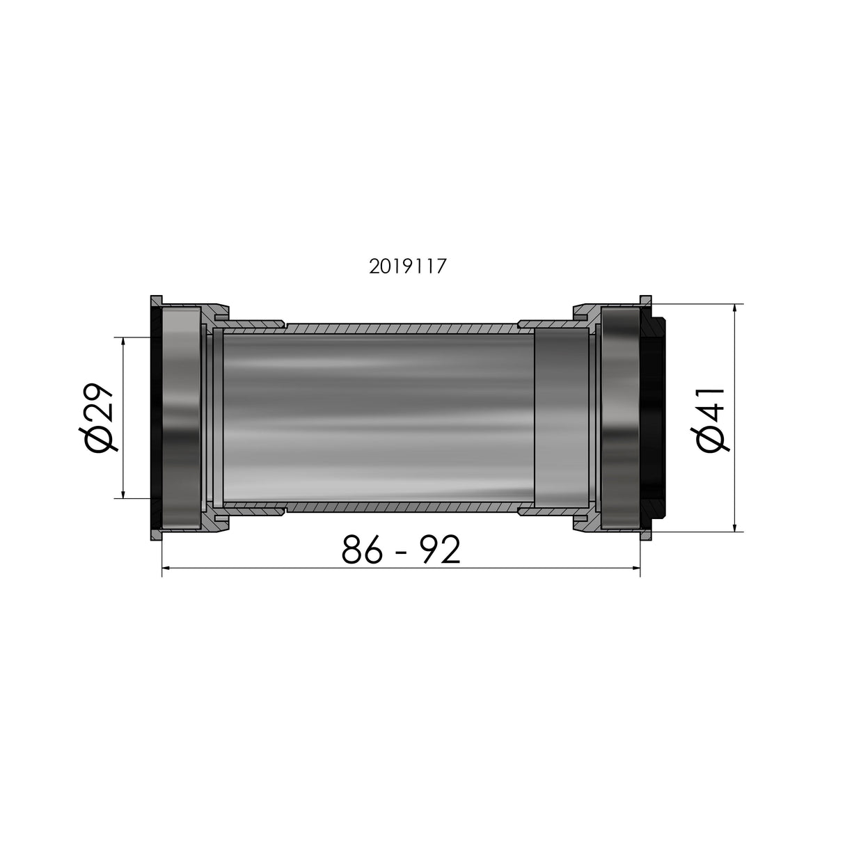 Ploadet Elvedes per Sram Dub Press Fitt B86 92 Ø41mm