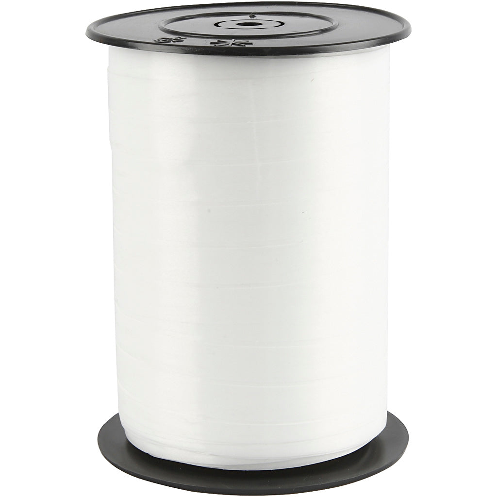 Creativ Company Geschenkband, B: 10 mm, glänzend, weiß, 250 m 1 Rolle