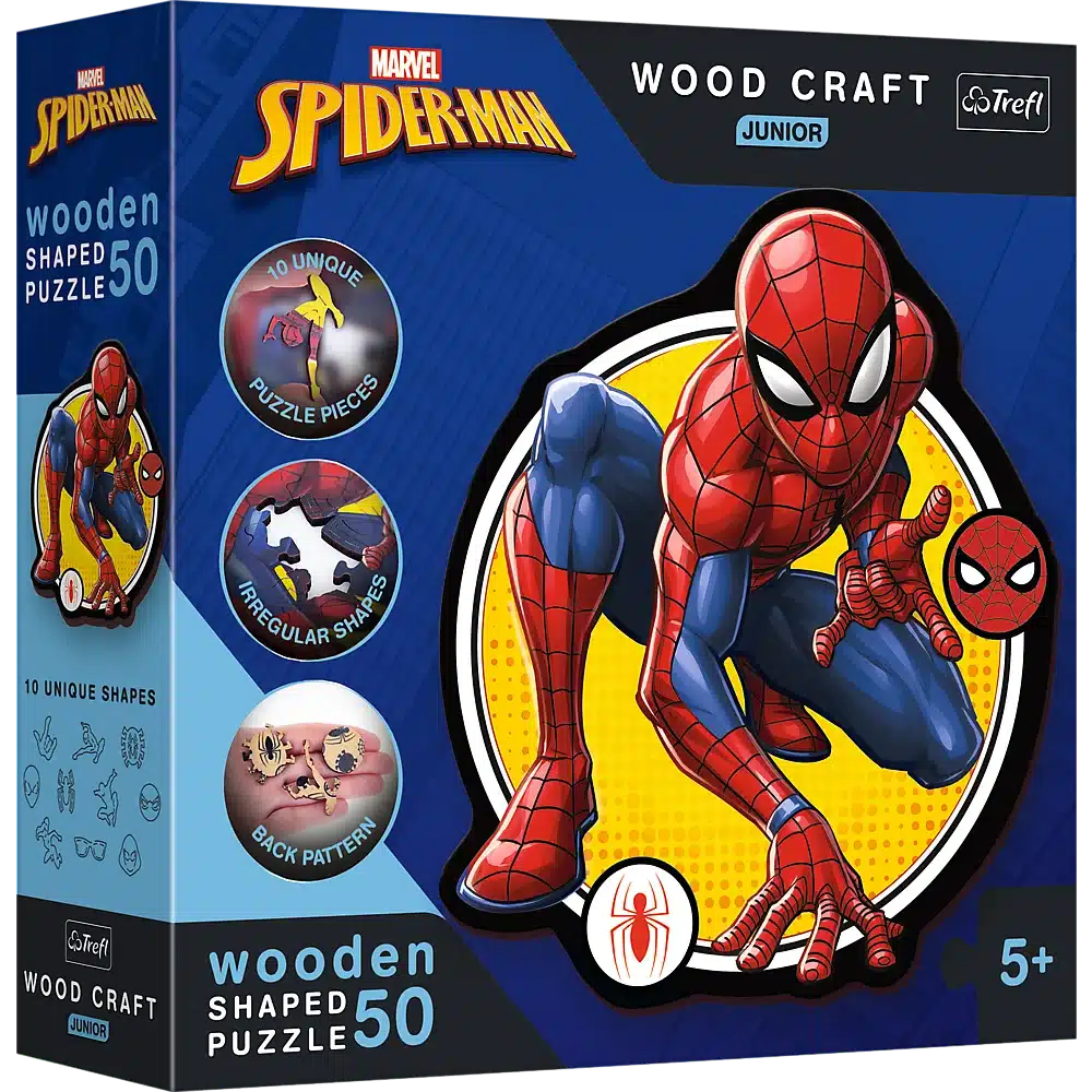 Trefl Holz-Spiderman-Junior-Marvel-Puzzle 50 Teile