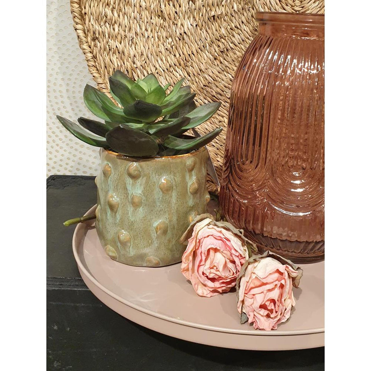 Hbx Natural Living Blumentopf Bozzola ø11,5xh11cm olivgrün
