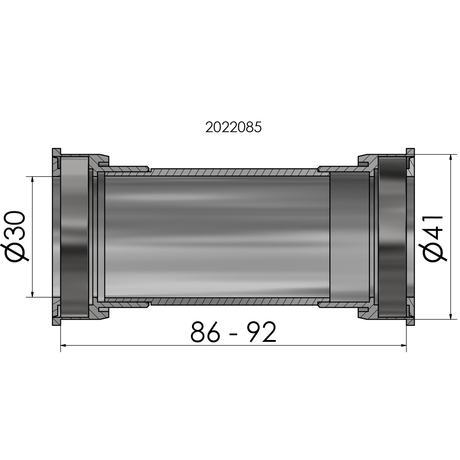 Elvedes Halterungsset mit Presspassung, Presspassung mit 41 mm BB86-92-Unterlegscheibe.