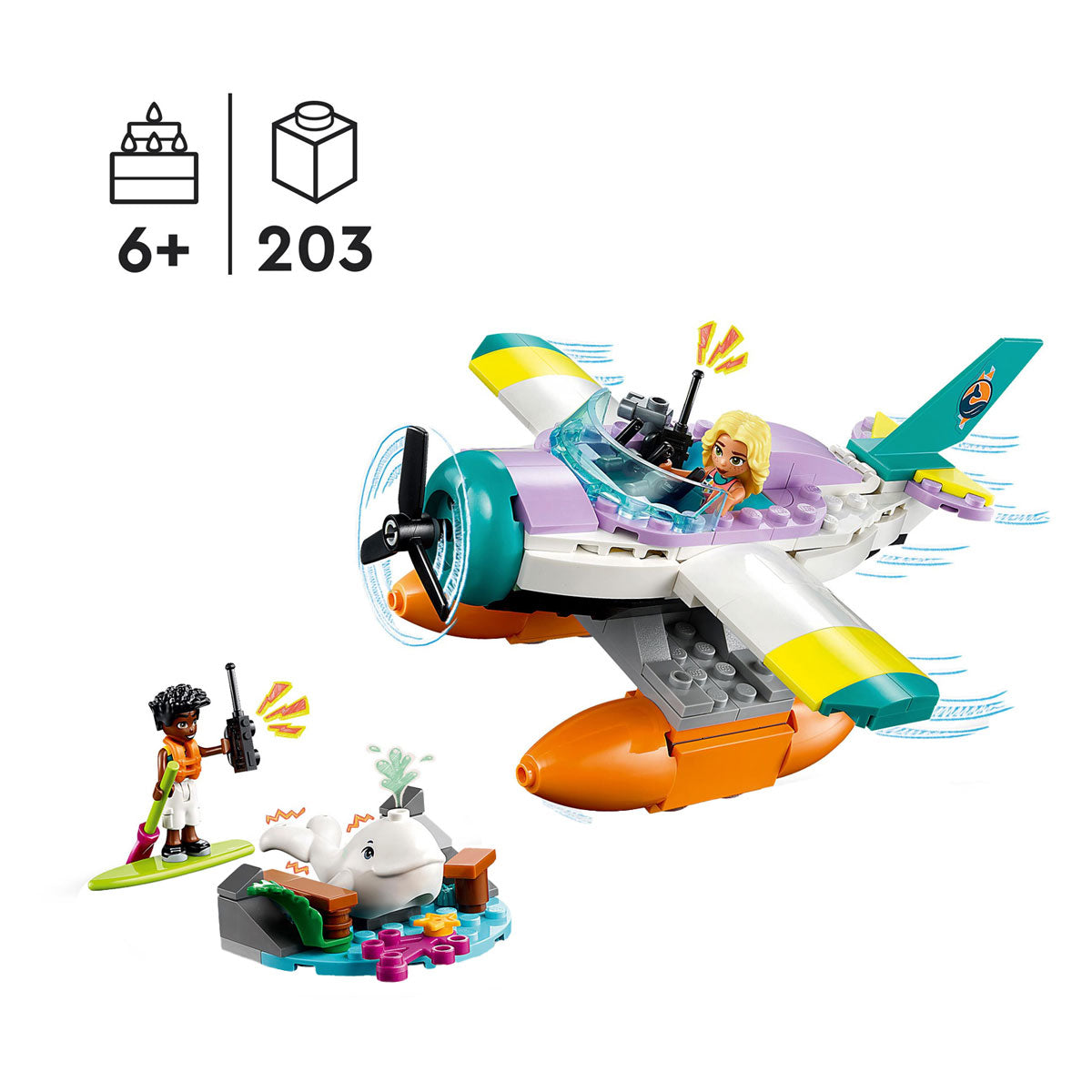 Lego lego friends 41752 reddingsvliegtuig op zee