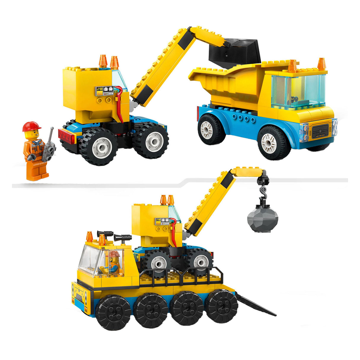 LEGO LEGO CITY 60391 Kip Truck, camión de construcción y grúa de demolición