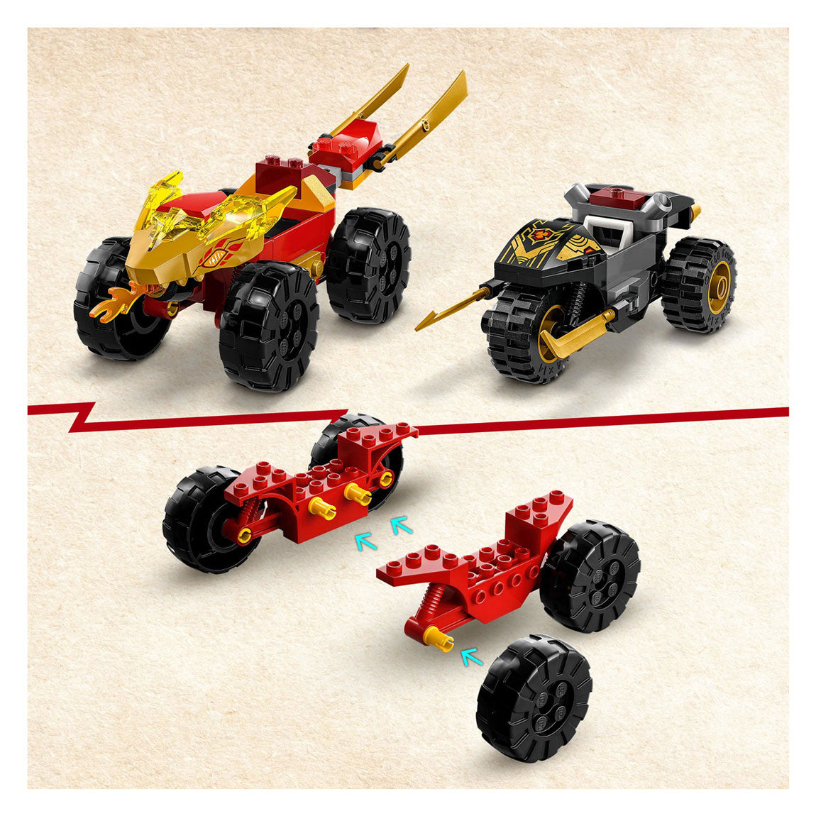 Lego LEGO Ninjago 71789 Kai en Ras' Duel Tussen Auto en Motor